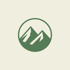 green two peaks vector logo design template