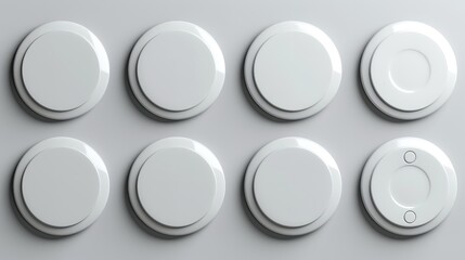 Buttons for User Interface Simple Circle 3D Modern Design