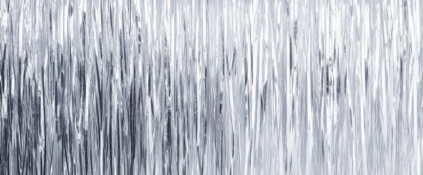 Silver foil fringed curtain backdrop for glamorous event design and decoration