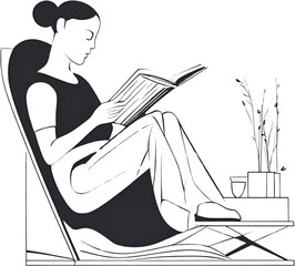 책을 읽는 사람의 평온하고 여유로운 독서 장면