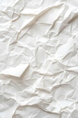 Obraz premium Blank crumpled paper sticker isolated on white background, smooth texture.