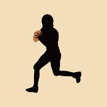 recommend clip art: American Football Rugby Athlete Player Silhouette Illustration Vector