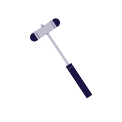 Reflex hammer. Doctors' instrument for neurological examination. Medical tool to test health. Neurology icon. Healthcare checkup equipment. Flat isolated vector illustration on white background