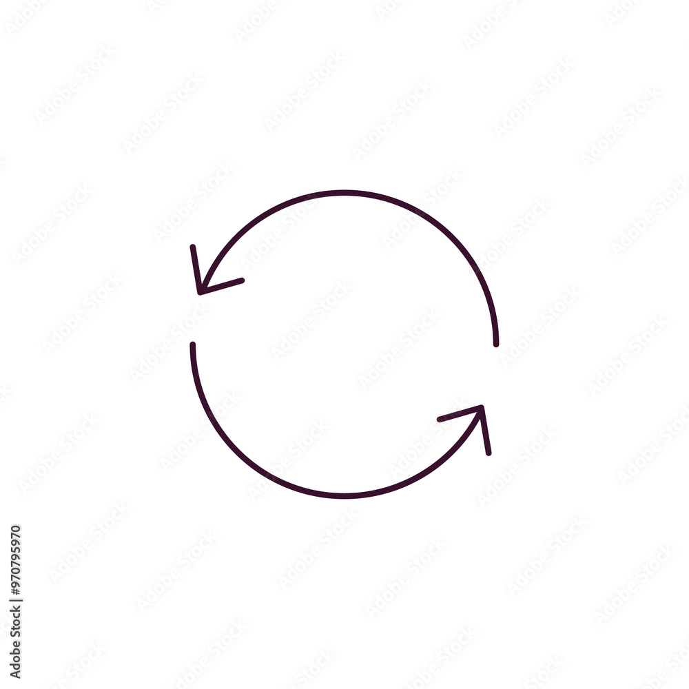 Poster circular arrow clock outline icon. linear vector from user interface concept. thin line circular arr