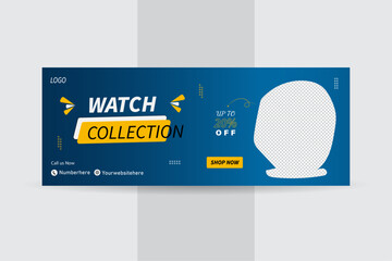 Luxury Watch Business Facebook Cover Banner Design