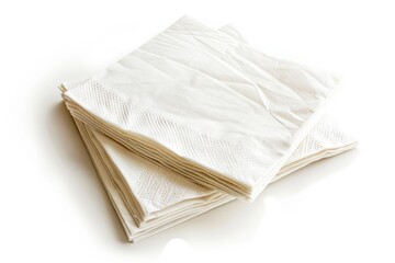 A stack of folded napkins on a white surface, ideal for use in event planning, parties and gatherings