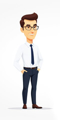 Fototapeta premium Cartoon character design of a young male manager