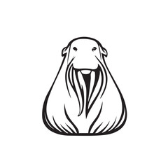Walrus in cartoon, doodle style . Image for t-shirt, web, mobile apps and ui. Isolated 2d vector illustration in logo, icon, sketch style, Eps 10, black and white. AI Generative