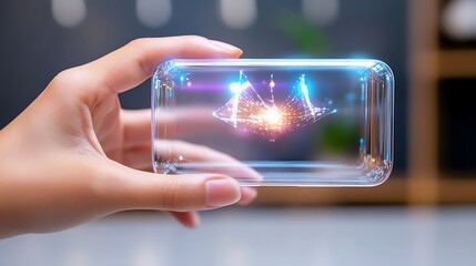 Cutting-edge Technology Concept: Futuristic Smartphone with Holographic Display