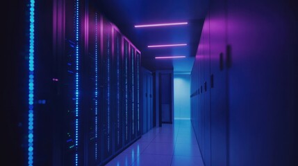 Fototapeta premium The Modern Data Center Interior