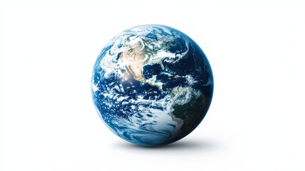 Fototapeta premium Blue planet earth isolated on white background.