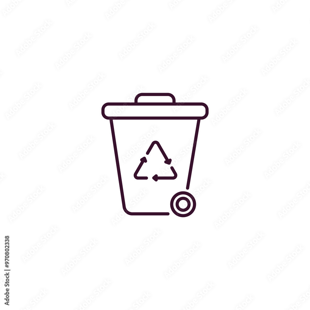 Poster recycling container outline icon. linear vector from user interface concept. thin line recycling con