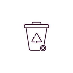recycling container outline icon. Linear vector from user interface concept. Thin line recycling container icon isolated on white background