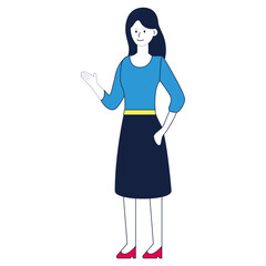 Flat Teacher Illustration