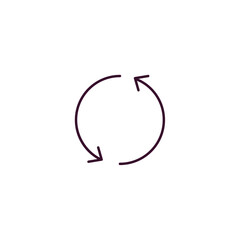 spinning arrows outline icon. Linear vector from user interface concept. Thin line spinning arrows icon isolated on white background