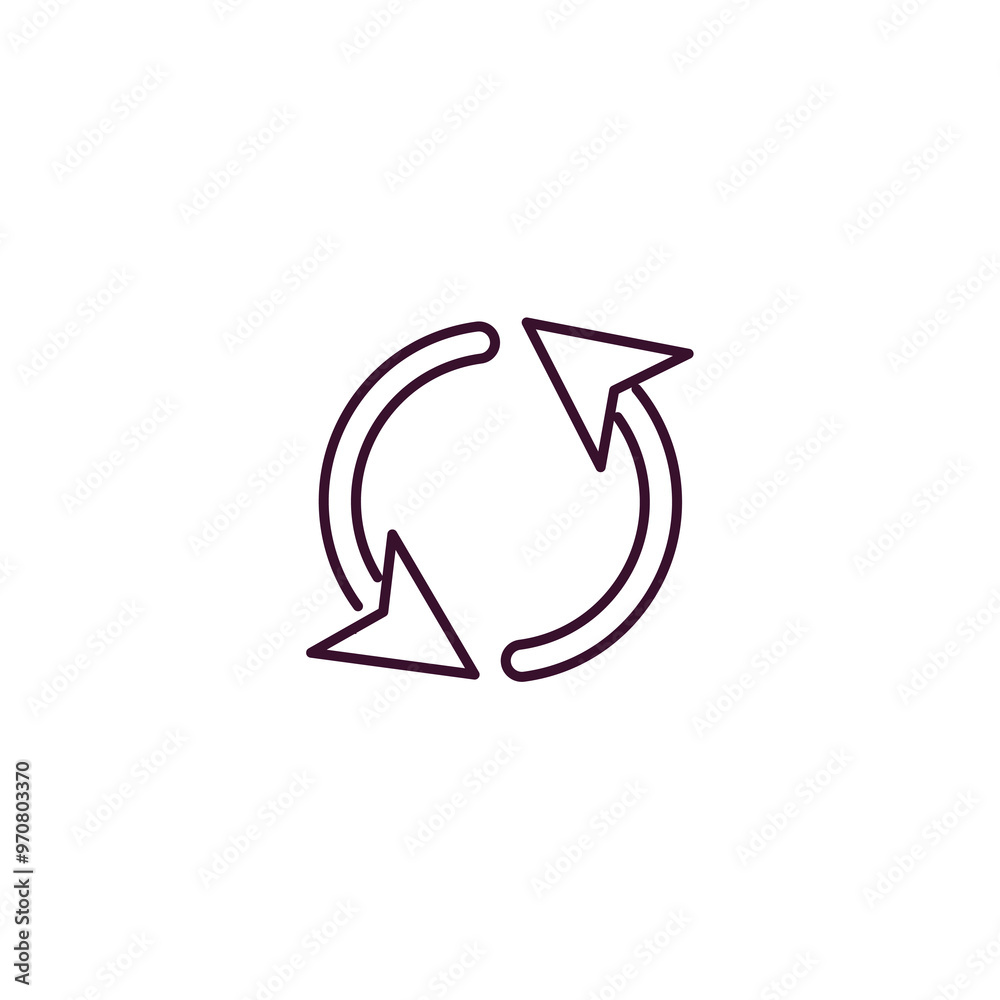 Poster updating arrow outline icon. linear vector from user interface concept. thin line updating arrow ico