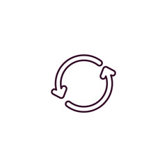 update arrow outline icon. Linear vector from user interface concept. Thin line update arrow icon isolated on white background