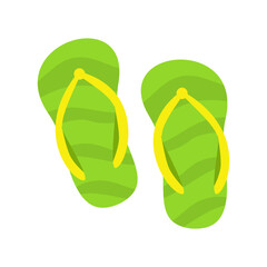 Green flipflops with yellow straps are perfect for summer themed designs and beachwear advertisements fun and vibrant footwear for sunny days
