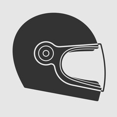 Motorcycle helmet icon. . Vector illustration