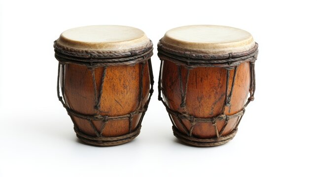 Two bongo drums isolated on white
