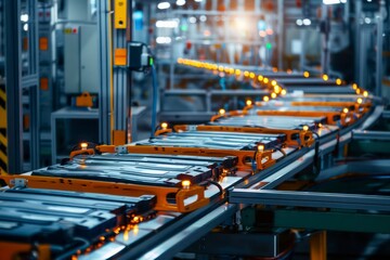 High-tech electronics manufacturing assembly line  
