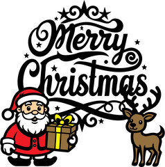 Santa and his reindeer greet Christmas