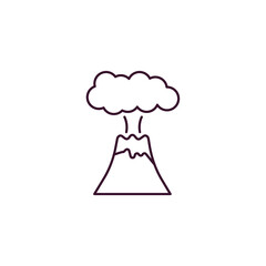 volcano outline icon. Linear vector from weather concept. Thin line volcano icon isolated on white background