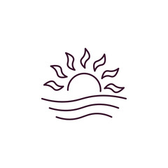 dawn outline icon. Linear vector from weather concept. Thin line dawn icon isolated on white background