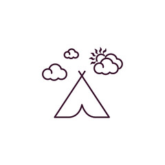 indian summer outline icon. Linear vector from weather concept. Thin line indian summer icon isolated on white background