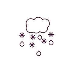 sleet outline icon. Linear vector from weather concept. Thin line sleet icon isolated on white background