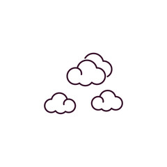 clouds outline icon. Linear vector from weather concept. Thin line clouds icon isolated on white background