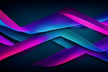 Illustrate a modern background with neon-colored shapes against a dark backdrop