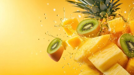 Tropical Fruit Explosion: A Burst of Vibrant Juices