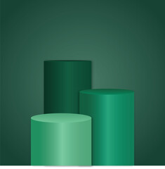 green podium background for product presentation vector illustration