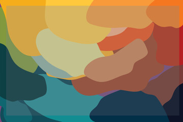 Rainbow abstract background, wallpaper, banner frame, craft, art. Vector illustration.