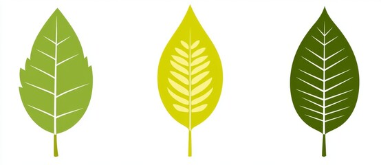 Tropical leaves. Cartoon palm, banana, monstera. Green botanical elements. Summer paradise exotic leaf on white background. Modern design.