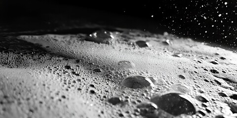 Elegant black and white background with contrasting soap bubbles, creating intricate foam texture, perfect for design and decoration, new beautiful stock image illustration AI