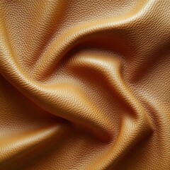 Close-Up of Wrinkled Tan Leather with Textured Surface