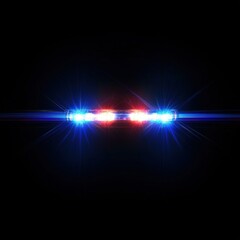 Obraz premium Red and blue lights flash.