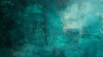 ターコイズグリーン色の抽象絵画のテクスチャ
