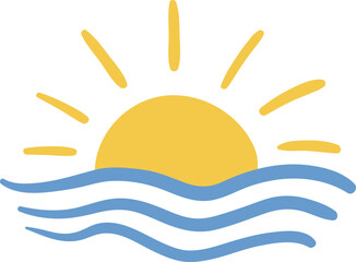 Sunset on the Beach Flat Icon
