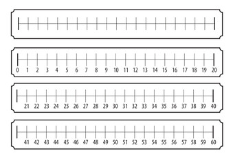 Number Line Printable 0 - 60  Vector Design on White Background
