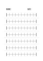 Blank Number Line Printable With Tick Marks Vector Design on White Background