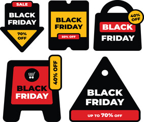 Set of Black Friday banners illustration