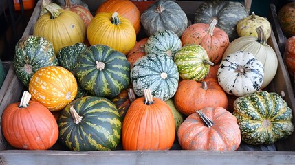 マーケットのカボチャ