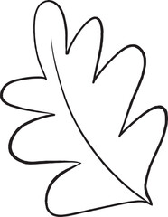 Botanical leaf doodle wild flower line art. Flower branch hand drawn.