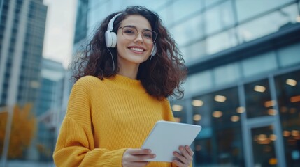 The Woman with Headphones Tablet