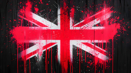 Naklejka premium Union Jack Flag Abstract Art