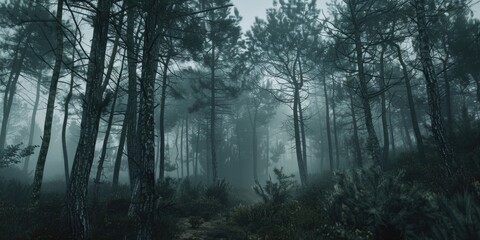 Fototapeta premium Whispers of the Misty Forest