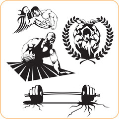 Bodybuilding and Fitness - vector illustration.